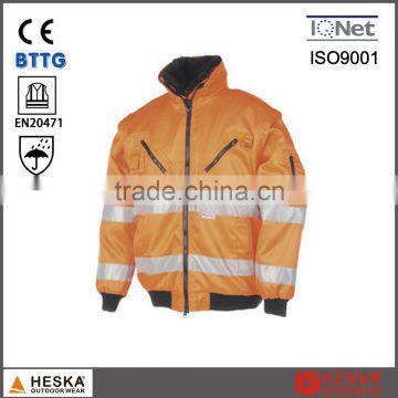 Safety uniform canvas workwear orange bomber mens hi vis jacket