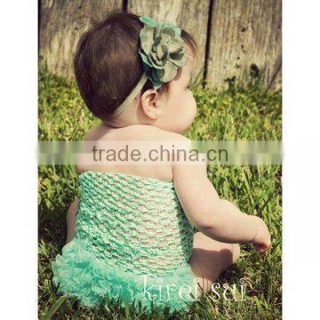 Baby Girls Aqua Blue Tube Top & Petti Bloomer Panties 2 Pcs Set