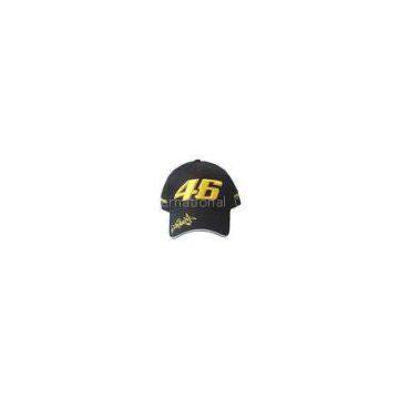 100% Cotton Custom Embroidered Baseball Hats Black With White Sandwich Peak