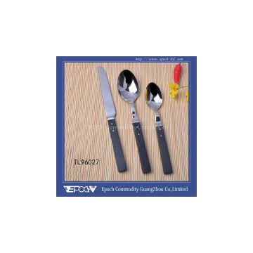 Black POM handle with front part stainless steel 304 knife spoon and fork