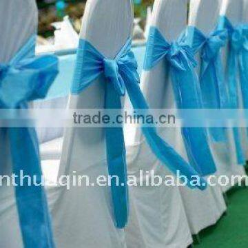 Light blue satin sash for polyester banquet chair cover good market satin sash