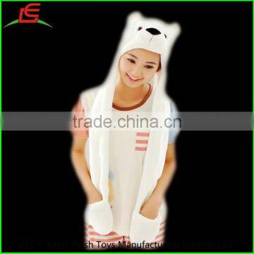 cute cartoon animal plush hat long ear as glove