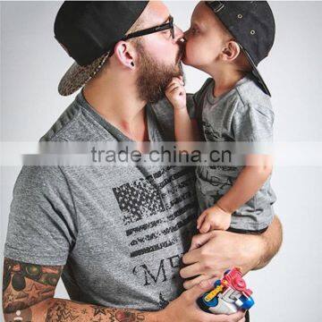 Father and Baby Letter Printed Cotton T-shirt Family Matching Clothes