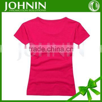 cheap price OEM 100% cotton fabric women colorful plain T-shirt