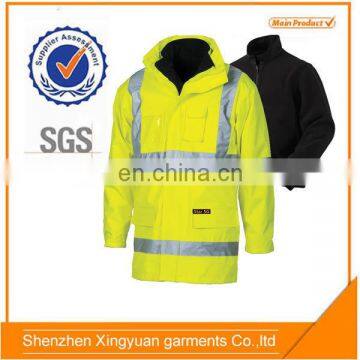 Hi Vis Yellow Constructive 3M Reflective Waterproof Safety Jacket