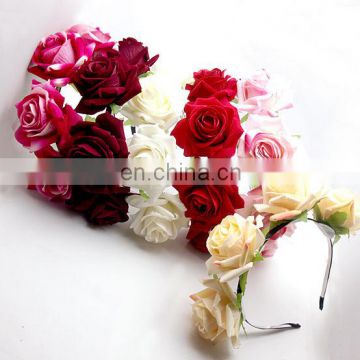 Top new styles decorative artificial flower garland headband for sale FH4057