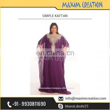New Georgette Islamic Arabian Fancy Purple Kaftan Available at Attractive Rate
