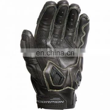 Leather Summer Motorbike Gloves HLI Orange Black, Leather Summer Motorbike Gloves