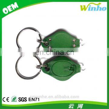 Winho plastic green mini LED light torch key with white light