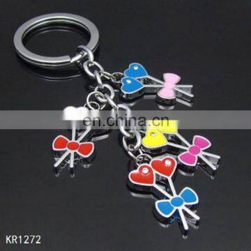 Bowknot Shape Metal Keychain Charms Key Ring Key Holder