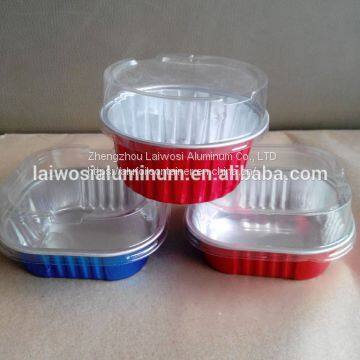 Mini Color Coated Colorful Food Packaging Aluminium Foil Box With Plastic Lid From China Manufacture photo-3