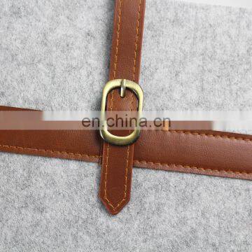 Leather Decoration Felt Tablet Sleeve Protective Pouch Bag Set With Cell Phone Storage Bags photo-5