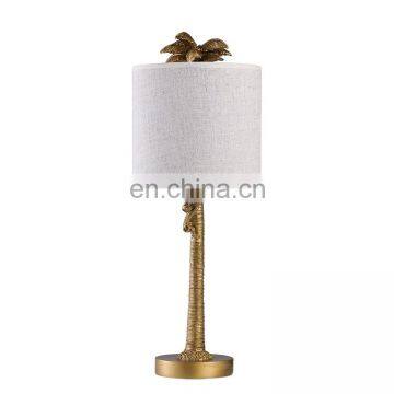 European Style Coconut Palm Shape Vintage Gold Monkey Table Lamps for Hotel Home Decor photo-2