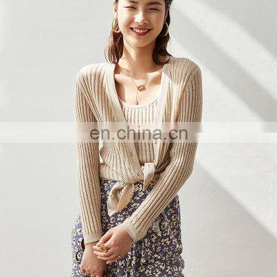 Women Hollow Out Cashmere Cardigan Tank Top Vest Twinset photo-4