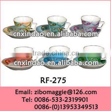 Professional Zibo Made Custom Designed Good Quality Promotion Ceramic Wholesale Coffee Cup Saucer