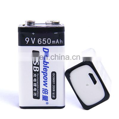 Doublepow Hot Selling 9v Li-po 650mah Battery 8.4 Volt Li-on Battery Rechargeable Battery