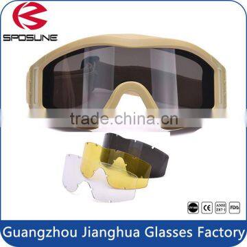 Latest design with 3 tactics lenses glasses good price TPU frame glasses nice bulletproof tactical goggles