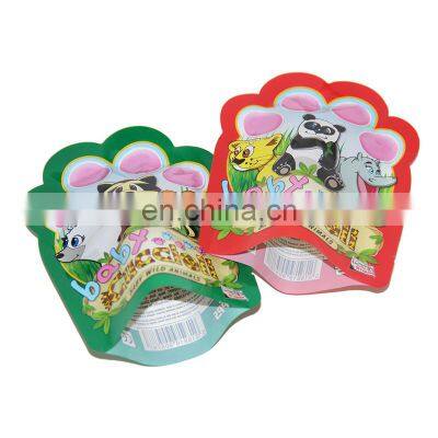 Factory-Direct Un-Regular Shaped Silicone Animal Model  Aluminum Toy Packaging Bag/Cat'S Claw Cartoon Toy Packaging Bag