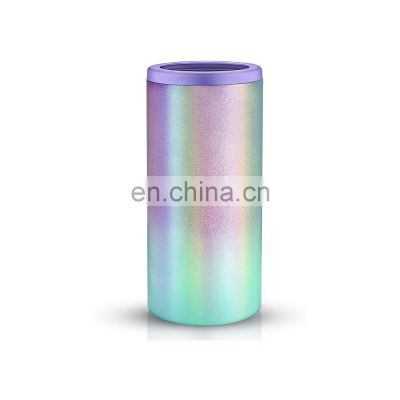 slim sublimation blank custom printed glitter asobu metal can cooler insulated stainless steel