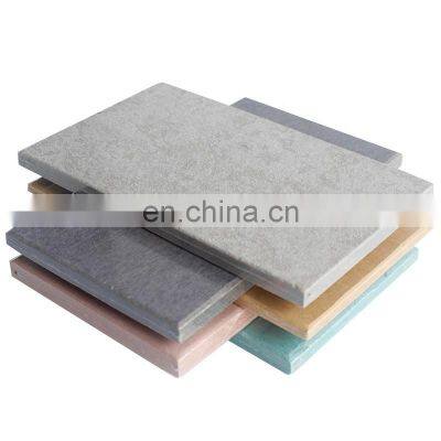 18mm wholesale heat absorbing surface slotted tongue groove fire retardant indoor Stone texture UV coating fiber cement boards