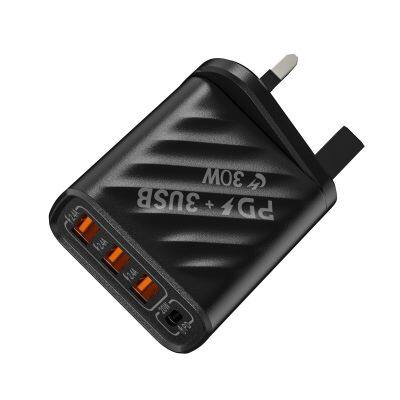 Portable QC3.0 3USB+ PD Fast Charger Adapter Mobile Phone Usb Multi Port Adapter For IPhone 13 12 11 photo-4