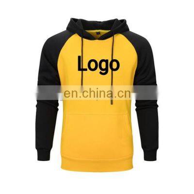 Yellow Black Raglan custom two tone hoodie sweatshirt Hot selling design jumpers hot sold men's hoodies & sweatshirts