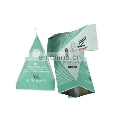 High barrier small plastic sample pouches triangle heat seal aluminum foil custom bag cosmetic sachet packaging