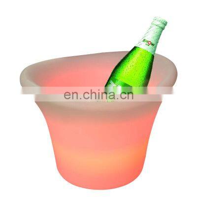 secchiello ghiaccio led Factory Direct Custom Wine cooler 16 Color Changes 5L Round Beer Plastic Ice Bucket