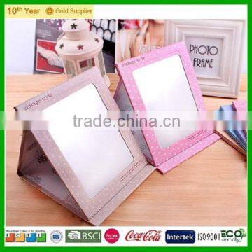 wholesale crafts gifts folding cosmetic mirror, standing makeup mirror for promotion