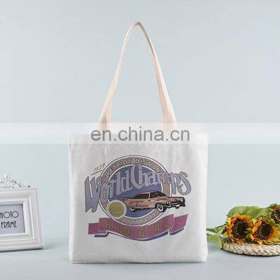Fashion Circle Canvas Tote Bag Custom Made Sustainable Black and White Cartoon Cloth Bag With Custom Print Logo photo-3