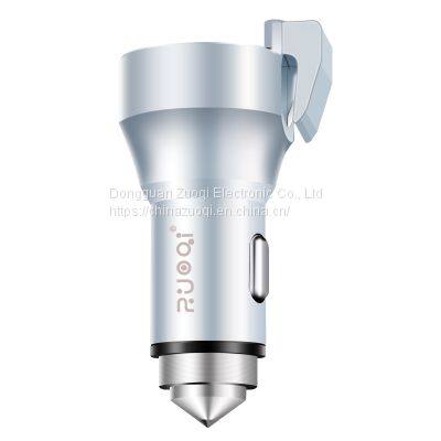 Mini Portable 17W High-quality Rescue Life-saving Dual Usb Quick Car Charger photo-3