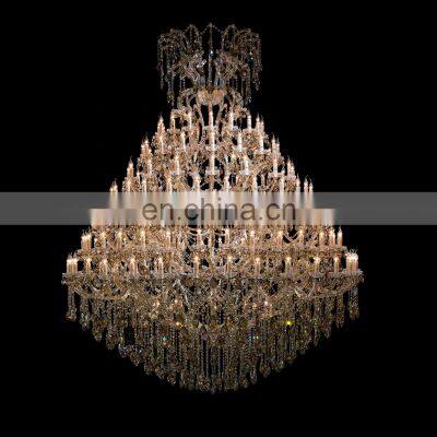 Custom elegant design large hotel wedding decoration gold candle luxury k9 crystal chandelier lights