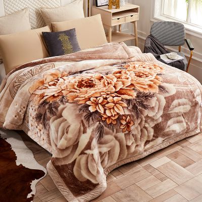 Customized High Quality 100% polyester Korean Minky Korean Style Raschel Blanket Wholesale