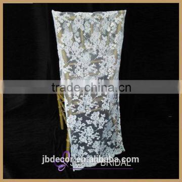 C174F1 White Elegant Chair Sashes Lace Chair Covers Wedding