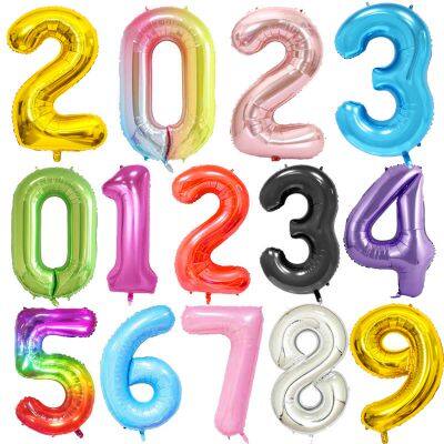 40 Inch Big Foil Birthday Balloons Helium Number Balloon 0-9 Happy Birthday Baby Shower Wedding Party Decorations