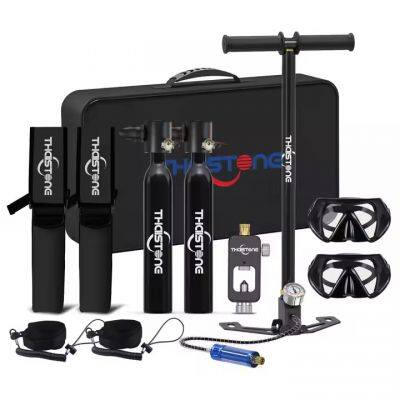 THAISTONE double 0.5L Mini Scuba Diving Air Tank M03 Package C Freedive Snorkeling Diver 5 Minutes Breathing OEM logo