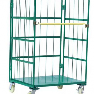 Cage Trolley de Contêiner de Rolagem de Aço Metálico Dobrável