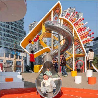 outdoor stainless steel combination slide, non-standard customization, children's equipment, xinshengmei