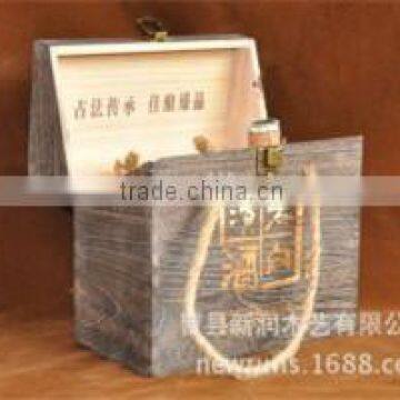 2015 New Product Wooden White Wine Gift Box For Single Bottle