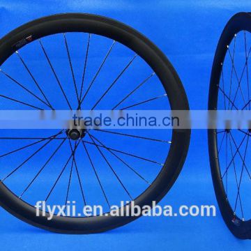 FLX-WS-CW015 : 25mm width Carbon Matt Cycling Road Bike Clincher Wheelset 50mm Rim ( Basalt Brake Side )