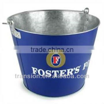 galvanized metal bucket with promotional printing