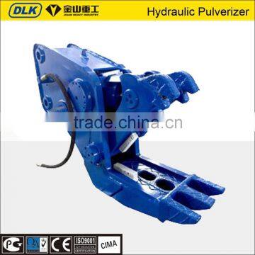 Excavator hydraulic pulverizer attachments use for demolition and recycling