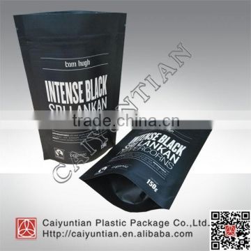 Aluminum valve coffee bag stand up coffee pouch with zipper customized printing logo