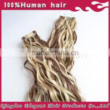 Wholesale Double Drawn Curly Mixed Colors Virgin Brazilian Hair Curly Tape Hair Extensions photo-4