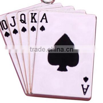 With spadesA poker key chain Zinc alloy poker chip key chain Cheap wholesale poker chip key chain