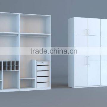 4 Doors Bedroom Wardrobe Designs White Color