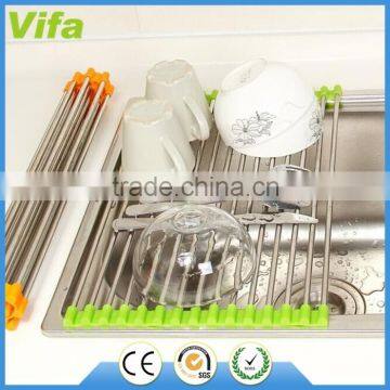 Over the Sink Multipurpose Roll-Up Dish Drying Rack