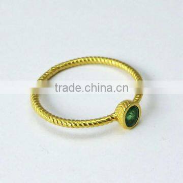 Heavenly !! Oval Shape Emerald Gold Polish 925 Sterling Silver Ring, Online Silver Jewelry, Indian Fashion Silver Jewelry