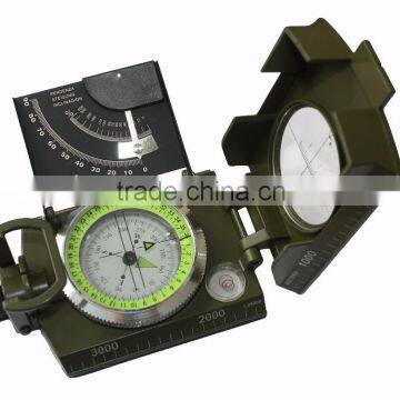 metal waterproof and shockproof compass zinc alloy material military green