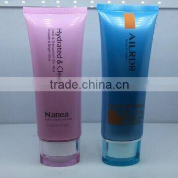 high quality cosmetic tube for famous brand with acrylic cap for face cream